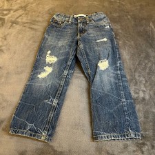 Levi 502 Regular Taper Jeans Kids 4 Regular Blue Distressed Denim