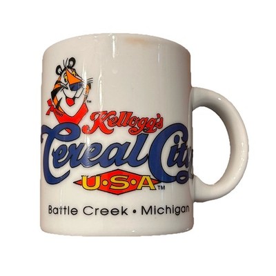 1999 Kellogg s Mug Cereal City USA Battle Creek Michigan Tony Tiger Licensed Vtg