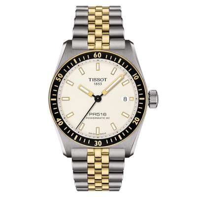 Tissot PR516 Powermatic 80 38MM SS Automatik weißes Zifferblatt Uhr...