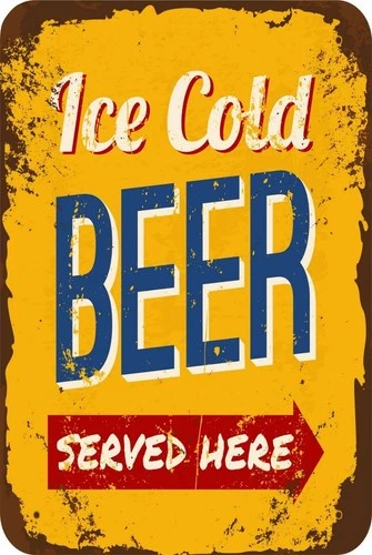 Retro Vintage Classic Man Cave Garage Old Sign Beer Self Adhesive Vinyl Sticker
