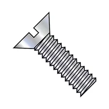 #10-32 x 5/8 in Slotted Flat Machine Screw, Zinc Plated Steel, 8000 PK, 1110MSF