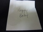 VINTAGE GLASS BABY BOTTLE "HAPPY BABY" EMBOSSED BABY BOY 8 OZ. FEEDING BOTTLE — photo 2