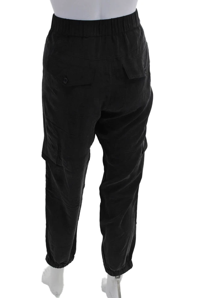 Pantalones Jogger Theory Unisex Seda Carga Negro Cierre Botón Talla S Foto 3 de 4