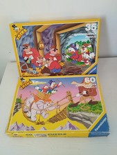 Lot deux puzzles vintage Duck Tales Picsou Ravensburger 35 et 60 pièces