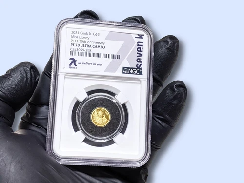 2021 Cook Islands $5 Gold Miss Liberty 9/11 20th Anniversary Coin NGC PF70 UC