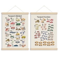 Transport Alphabet Numbers Poster Hanger Frame, ABC Alphabet 1 to 10 Numbers ...