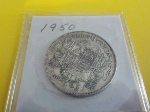 Canadian   1950    Silver   50  Cents   Half   Dollar   Coin