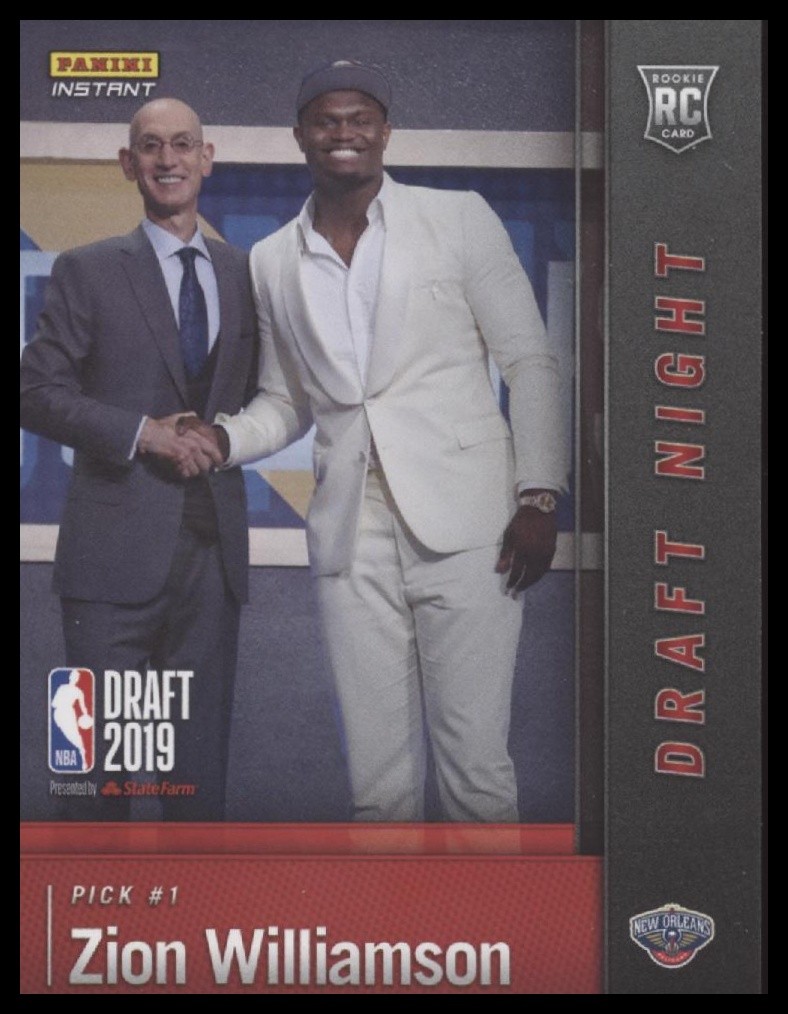 Zion Williamson Rookie 2019-20 Panini Instant NBA Draft Night RC