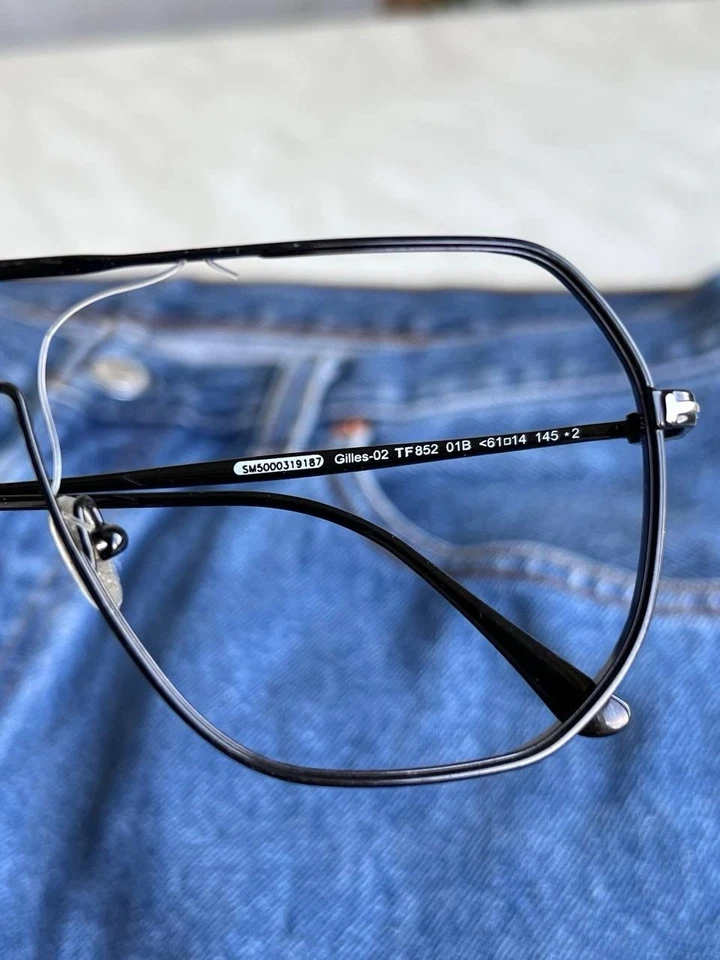 Gafas de sol Tom Ford Gilles-02 TF852 10B de metal negro aviador marcos 61-14-145 Foto 3 de 4