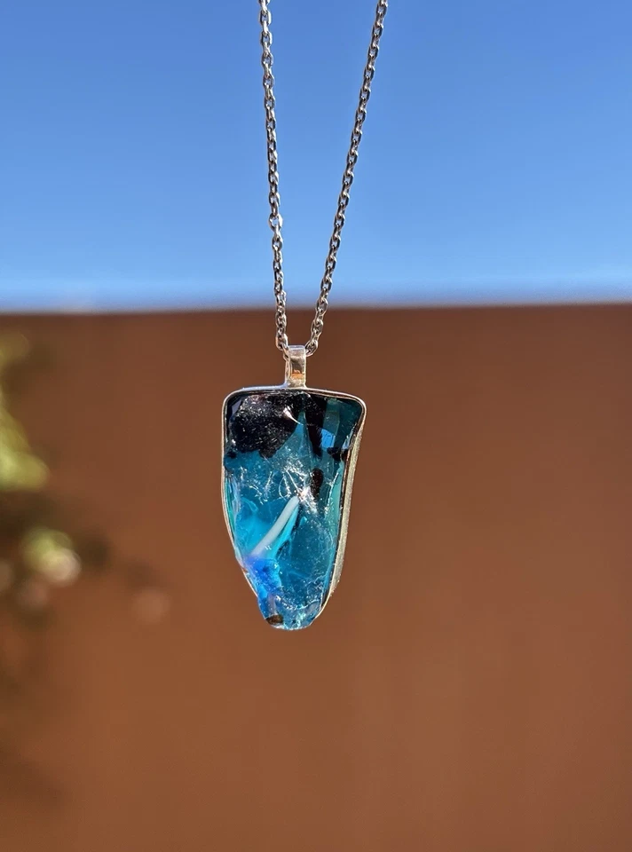 Colgante Cristal Andara Cielo Interior del Mt Shasta, elaborado con plata de Ley - Imagen 3 de 4