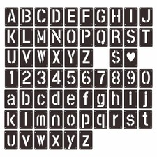 2 Inch Reusable Letter Stencils Symbol Numbers Craft 2.83 x 2 inches, black