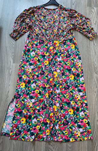 Ladies Fab Sz 16P NEXT Bold Print Stretch Empire Waist Fit and Flare Dress❤️L51* - Picture 6 of 15