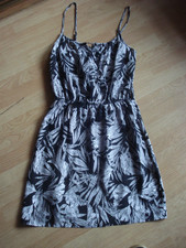 M&S BLACK MIX LEAVES VISCOSE SLEEVELESS ADJUSTABLE STRAP PULLOVER UK 14