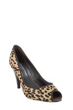 Donald J Pliner Womens Animal Print Peep Toe Pumps Brown Size 7.5 Medium