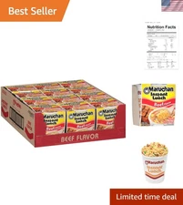 12 Pack Beef Instant Ramen Noodle Cups - Customizable & Delicious 3-Minute Meals