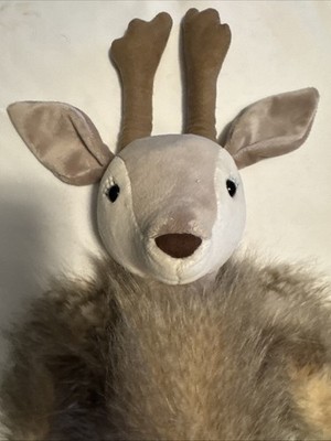 JELLYCAT Roxie Reindeer Deer Tan Cream Feathery Stuffed Plush 27