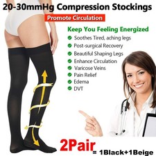Thigh High Compression Stockings Leg Support  Pain Relief for Men  Women USA