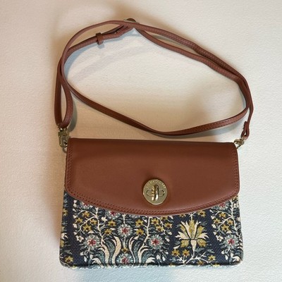 Spartina 449 Simone Phone Crossbody Purse Turnlock Close Floral Canvas