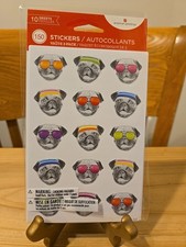Cat/pug Dog Sticker 10 Sheets 150 Stickers NEW