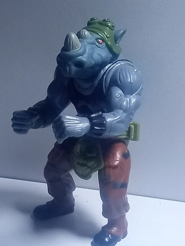 Vintage TMNT 1988 "Soft Head" ROCK STEADY Action Figure COMPLETE Playmates