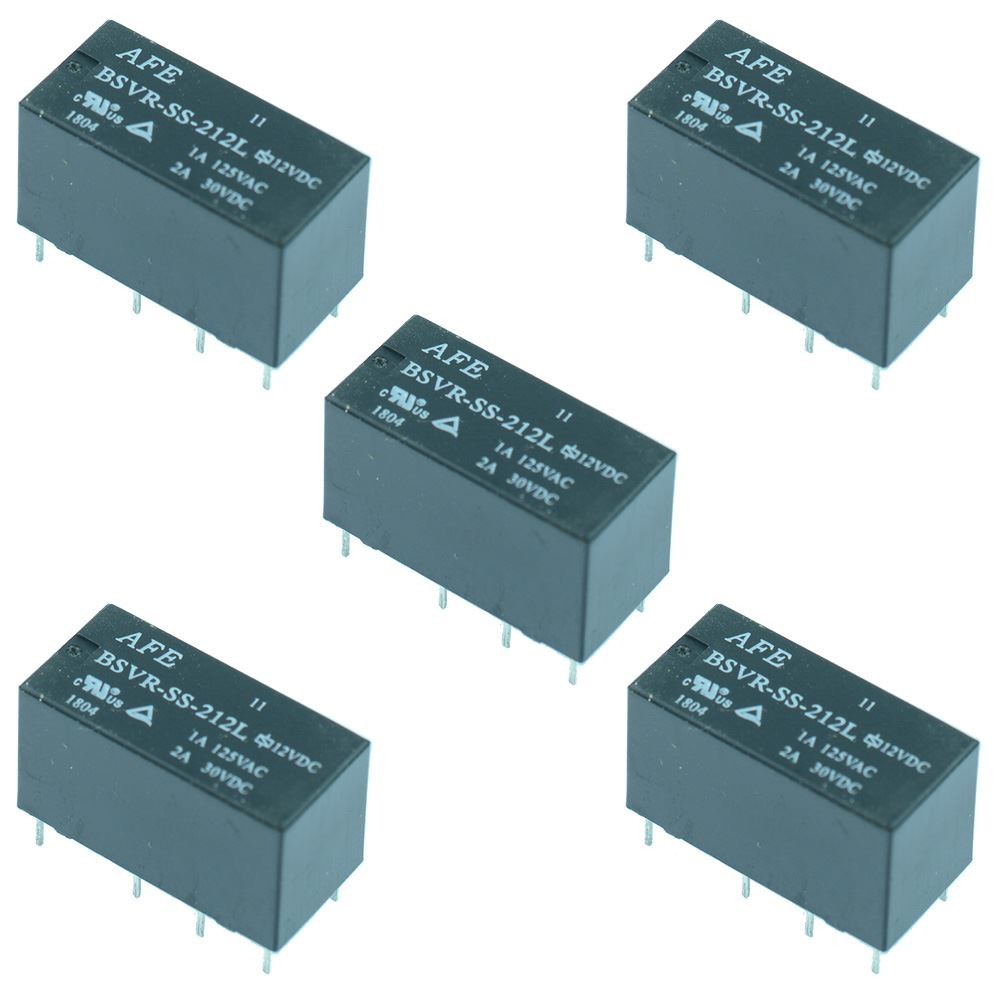 5 x 5V Subminiature PCB Relay DPDT 2A Sub Mini