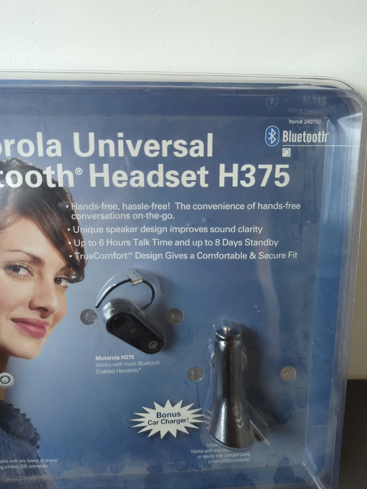 Motorola Universal Bluetooth Headset H375 New in Sealed Big Box Package M8 - Image 3 of 4