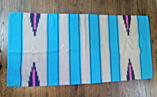 VTG Aztec Southwestern Hand Woven Wool Rug 52  X 27  Excellent Condition