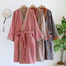 Japanese Women Kimono Yukata Pajamas Soft Bathrobe Robe Gown Sleepwear Nightwear