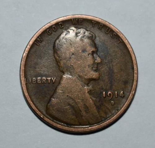 119b. A 1914 D LINCOLN WHEAT CENT, IN AS SHOWN CONDITION / GOOD DETAILS / AS IS