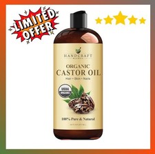 Premium Organic Castor Oil 100 Pure and Hexane-Free Cold-Pressed Beauty 16 fl.