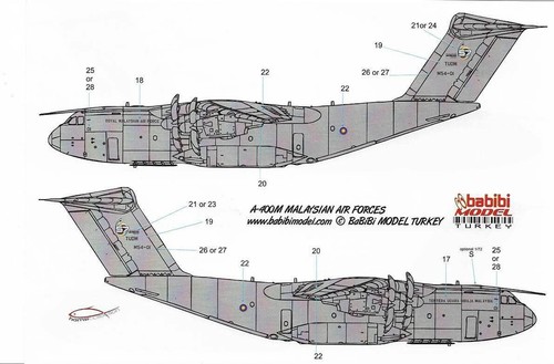 1/72 Airbus A400M Decal Set- RAF, German, French, Turkish, Malaysian - DDT-01020 - Picture 8 of 12