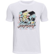 NWT Under Armour Boys' SP Cool White Short Sleeve T-Shirt Size XL 4HL189