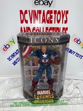2006 Toy Biz Marvel Legends Icons 12" Captain America Unmasked With Book NIP