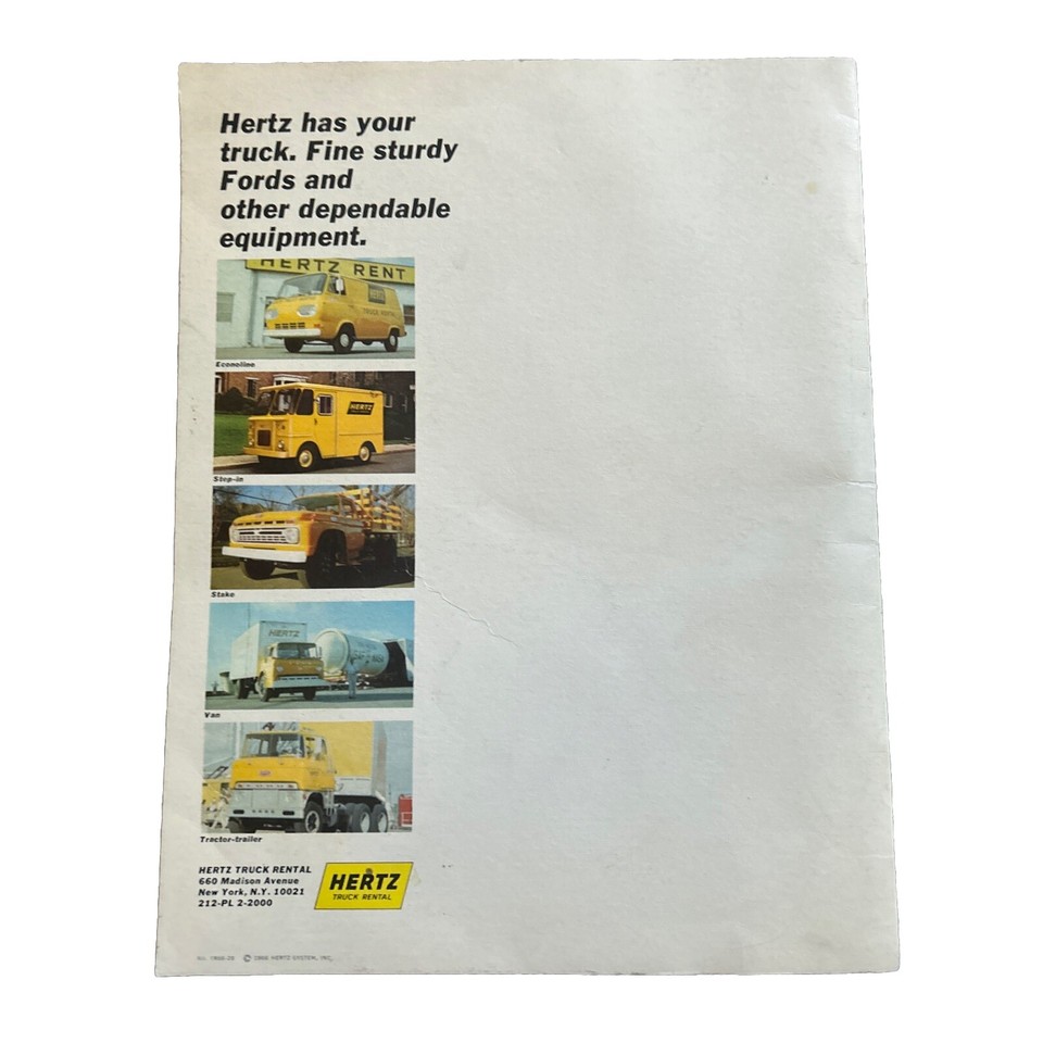 1966 Hertz Rental car Adversitement Magazine RARE eBay