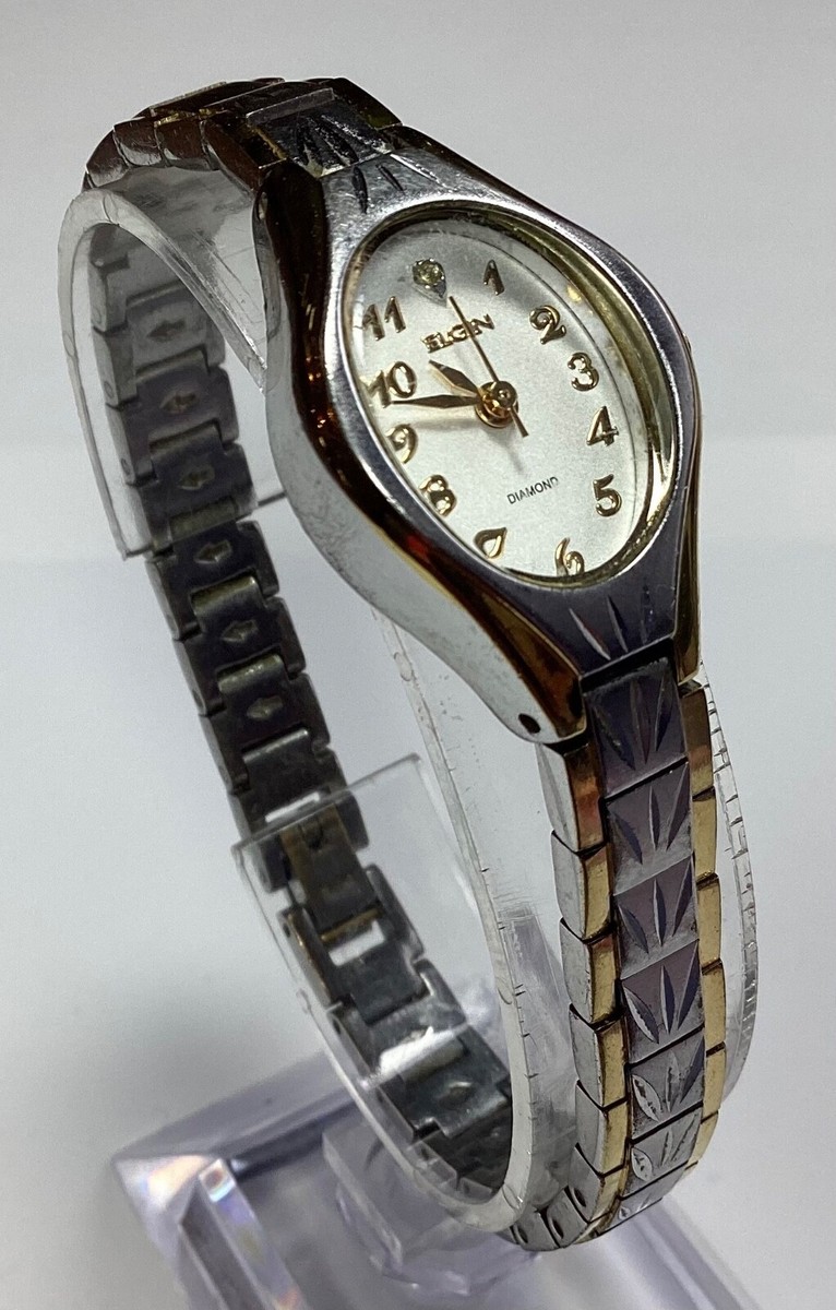 ELGIN  腕時計レディース Elgin Adult Female Analog Wristwatch in Two-Tone with Oval