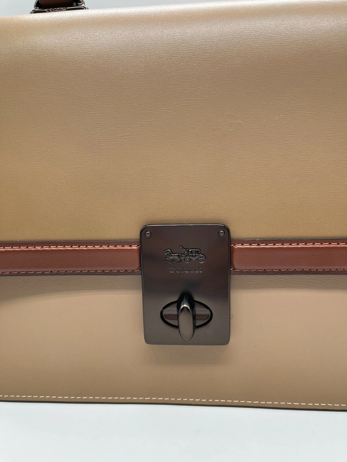 Coach Hutton manico superiore in colorblock peltro tortora multi stile 740 $495