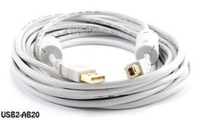 20ft. Hi-Speed USB 2.0 A/B Cable w/ Two Ferrite Cores, CablesOnline USB2-AB20