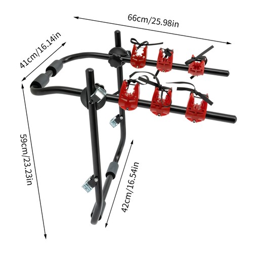 Bike Rack For Car Trunk Mount 3 Bicycle Carrier Sedan Hatchback Minivan SUV New
