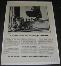 Print Ad 1942 Life INSURANCE Liberty Mutual ART Death Trap Set by the 7th Column