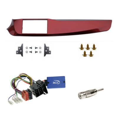 Sony Doppel 2-DIN Radioblende rot + Lenkradadapter Alfa Giulietta (940) 2010-14