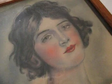 A Lady Flapper 1920s-1930s Air Brush Unsigned Original Artwork