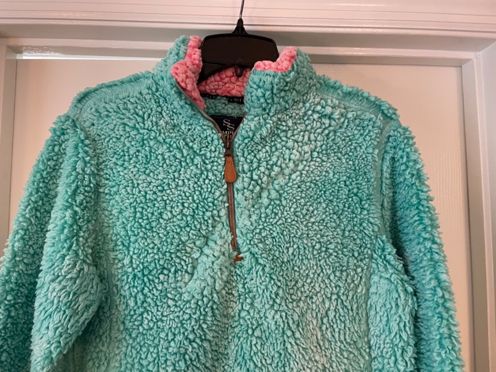 Zip Sherpa Pullover Sweatshirt Size 