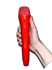 Bright Red Prop Microphone - Costume Concert Singer Photo Accessory Play Toy