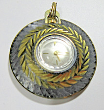 FAMOUS SWISS PENDANT wind up WATCH for Necklace Gold Silver Tone REPAIR Parts