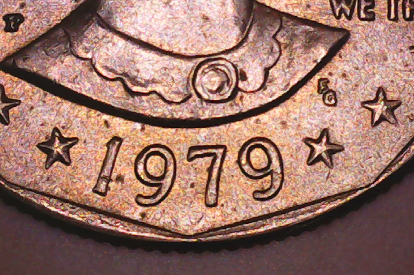 Hard to Find FG 1979-P Susan B Anthony Dollar RARE REPUNCHED MINT MARK ...
