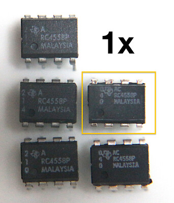 1x Texas Instruments RC4558P - OP-Amp orig. Vintage 80er Jahre [ TS808, EHX, Mods ] #4