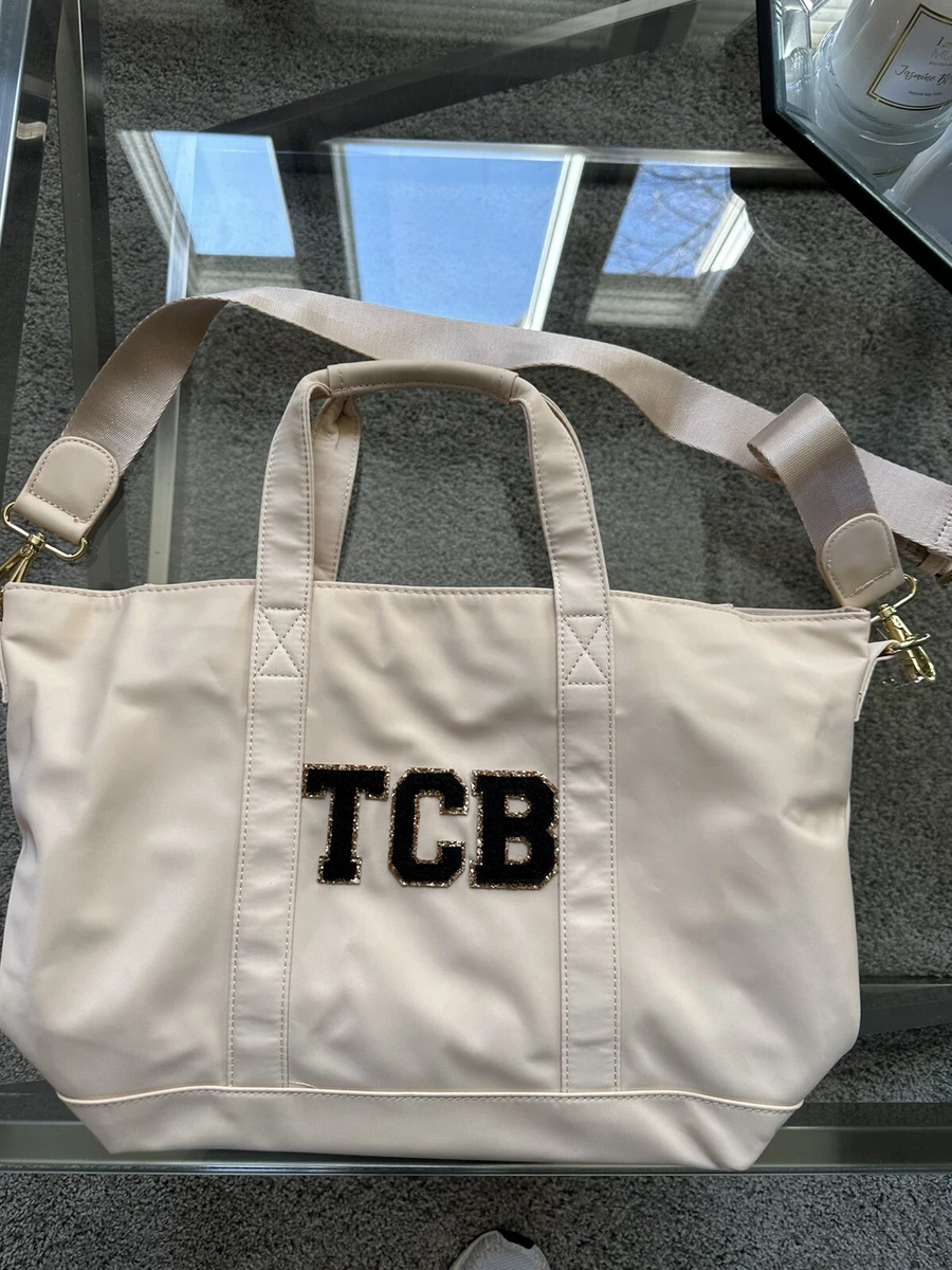 New Stoney Clover Lane Classic Mini Tote Bag Custom w/ initials TCB sand  colored