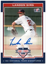 2017 Panini USA Baseball Stars & Stripes LANDON SIMS Autograph #105/199