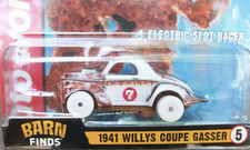 AW Auto World Barn Finds 41 Willys Gasser Slot Car WHITE TIRES LIGHTNING CHASE