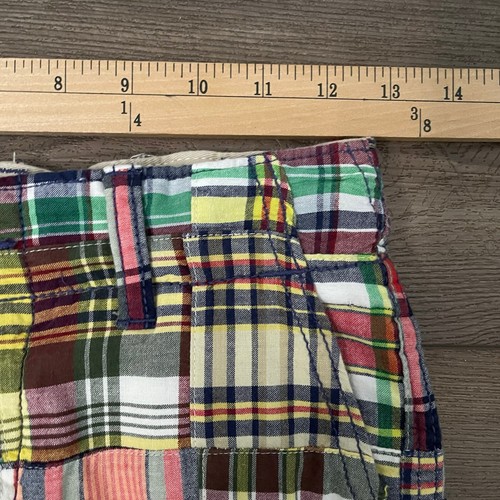 GapKids Cotton Cargo Patchwork Madras Boys Shorts size 10 - Picture 4 of 10